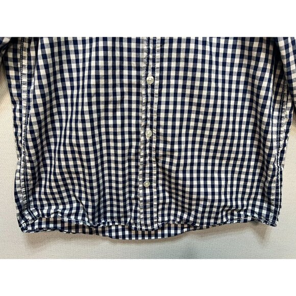 Tommy Hilfiger Youth Long Sleeve Button Up Shirt Large Navy White Gingham Casual - Picture 5 of 13